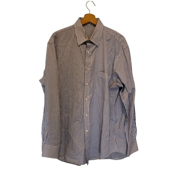 Valentino Vintage Striped Long Sleeve Button-Down Shirt Men's Size 10.5 (34-35) - Picture 1 of 9